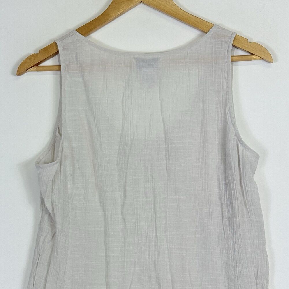 Soft Surroundings Top Women Large Beige Crinkle Flowy Breezy Coastal Lagenlook - Picture 5 of 6